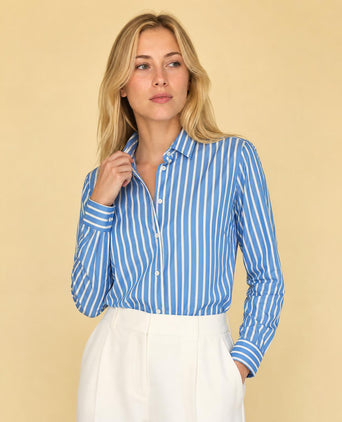 Blouse Poplin Streep | Chambray