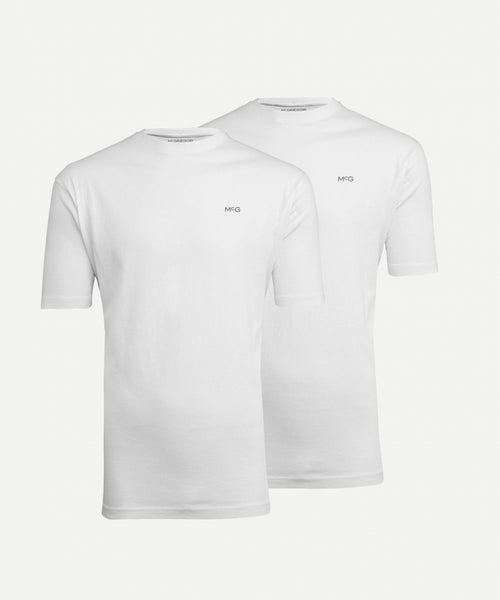 Basic T-shirt met logo in 2-pack | White