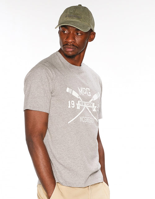 T-shirt met print 'Paddles' | Grey Melange