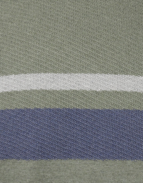 Fijngebreide trui met streepprint | Olive