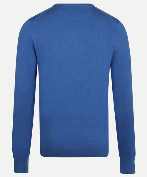Cotton V-neck sweater | Cobalt