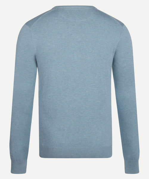 Cotton V-neck sweater | Aqua