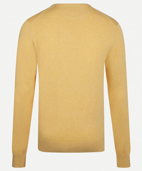 Katoenen trui met V-hals | Light Yellow