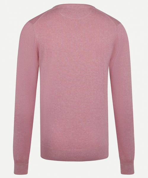 Katoenen trui met V-hals | Light Pink