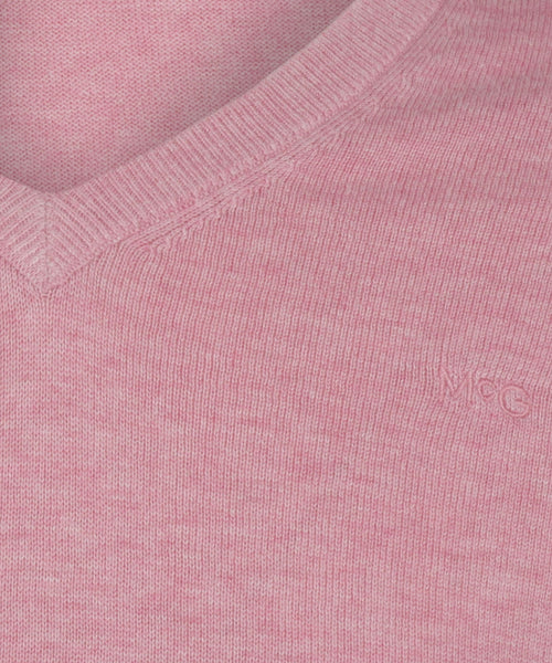 Katoenen trui met V-hals | Light Pink