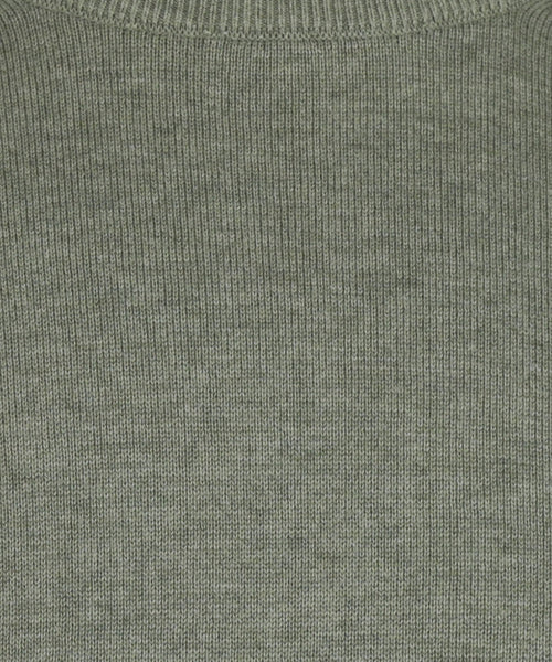 Katoenen trui met ronde hals | Olive
