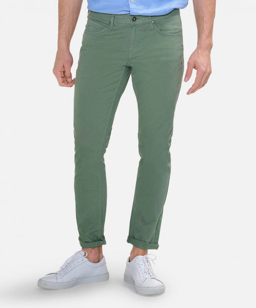Garment dyed five pocket | Green