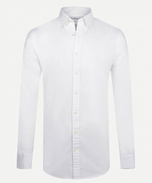 Stretch Oxford overhemd met lange mouwen | White