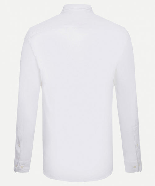 Katoen/linnen overhemd met lange mouwen | White