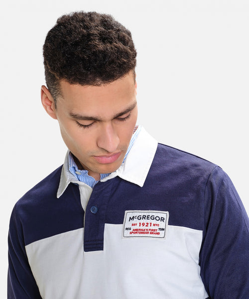 Rugby Shirt with Badge | Navy