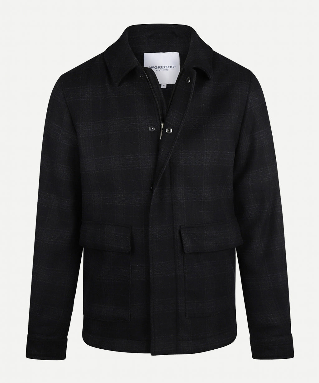 Wool bomber jacket | Navy | McGregor New York