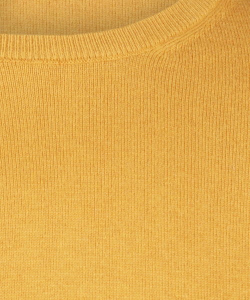 Cotton Merino Trui ronde hals | Medium Yellow