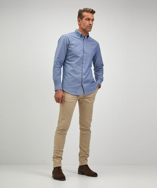 Overhemd stretch oxford regular fit | Navy