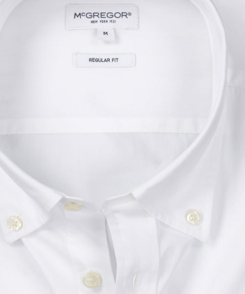 Overhemd stretch poplin regular fit | White