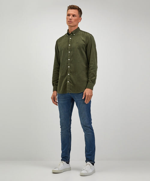 Overhemd corduroy garment dyed regular fit | Pine Green