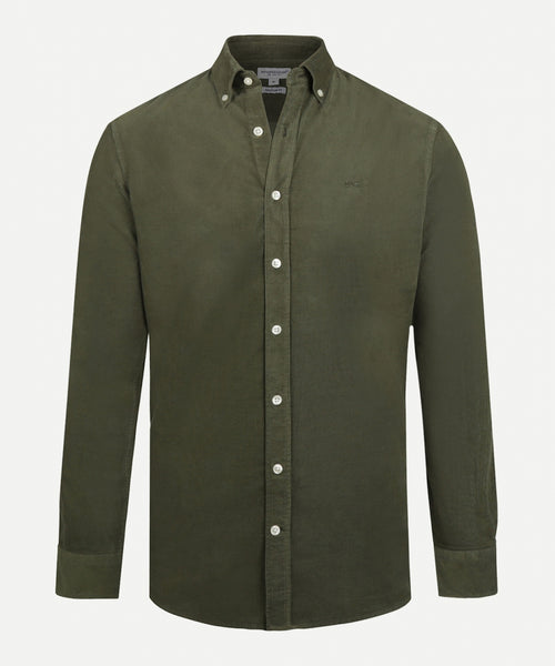Overhemd corduroy garment dyed regular fit | Pine Green