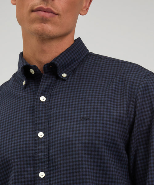 Overhemd flanel gingham regular fit | Navy