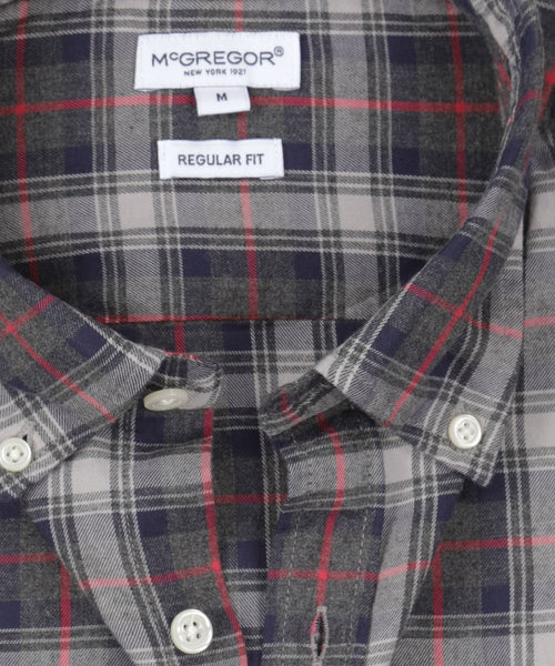 Overhemd geruit regular fit | Dark Grey Melange