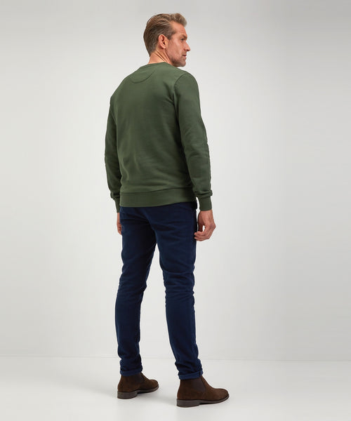 Sweater rondehals met graphic | Pine Green