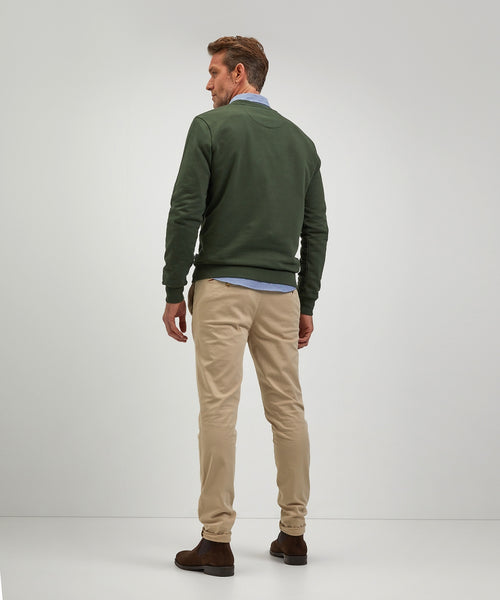 Sweater rondehals met NYC graphic | Pine Green