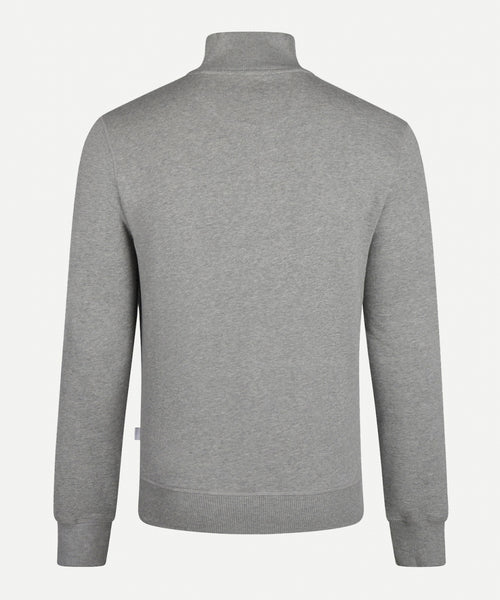 Sweater met halve rits | Medium Grey Melange