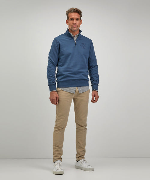 Sweater met halve rits | Medium Blue
