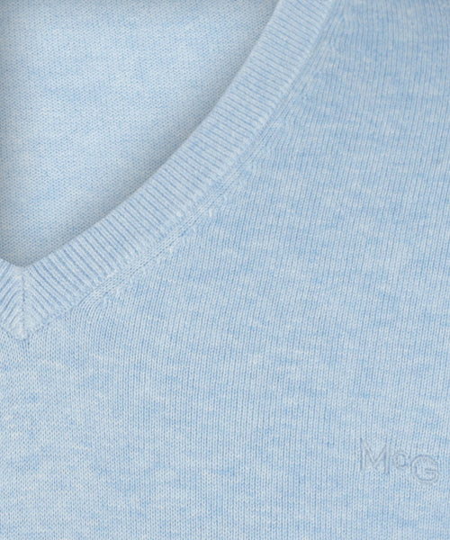 Trui V-hals met Logo | Light Blue