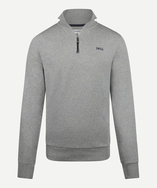 Sweater met Halve Rits | Medium Grey Melange