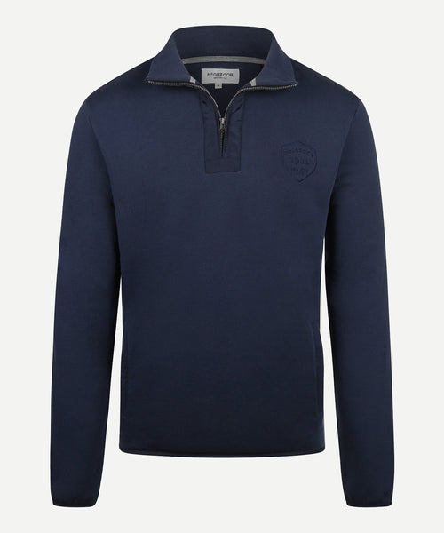 Sweater Premium met Halve Rits | Navy