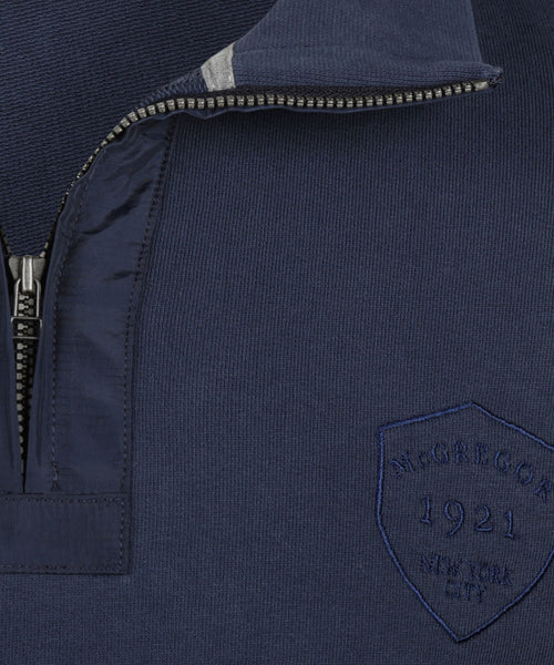 Sweater Premium met Halve Rits | Navy