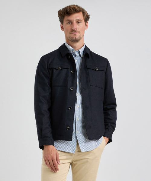 Jas Overshirt Wol | Navy