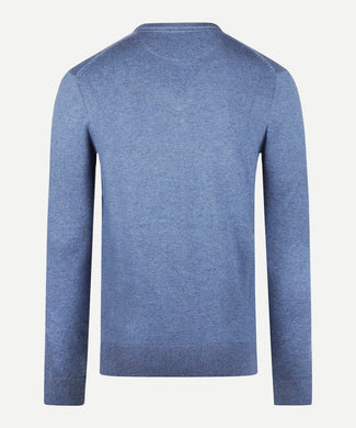 Trui V-hals Cotton Merino | Faded Blue