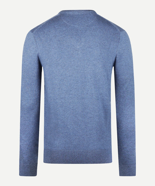 Trui V-hals Cotton Merino | Faded Blue