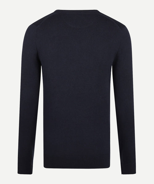 Trui V-hals Cotton Merino | Navy