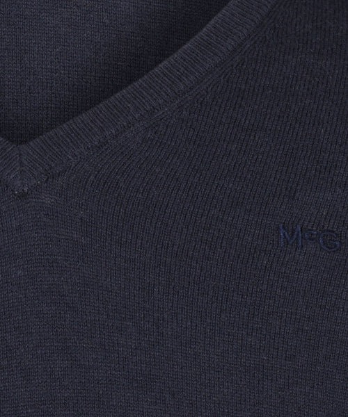 Trui V-hals Cotton Merino | Navy