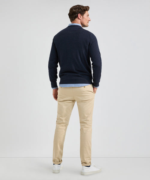 Sweater Cotton Merino V-Neck | Navy