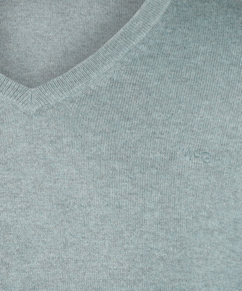 Trui V-hals Cotton Merino | Dark Sage