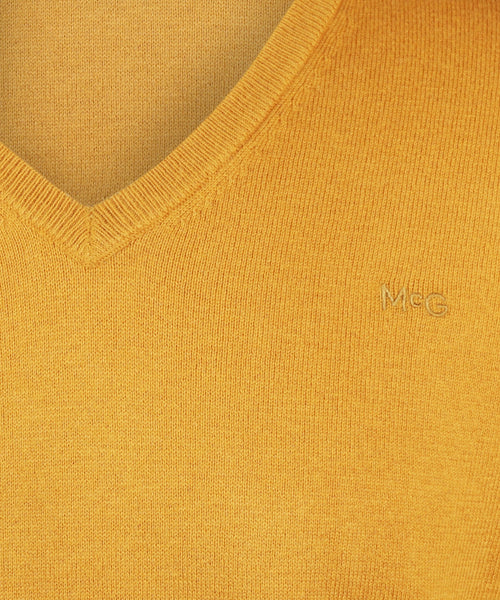 Trui V-hals Cotton Merino | Autumn Yellow