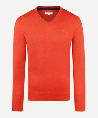 Trui V-hals Cotton Merino | Winter Orange