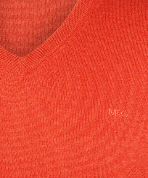 Trui V-hals Cotton Merino | Winter Orange