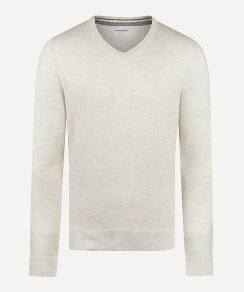 Trui V-hals Cotton Merino | Off White