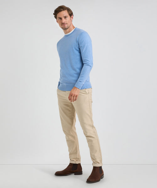 Trui Ronde Hals Cotton Merino | Sky Blue