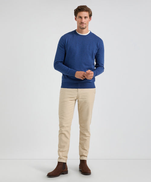 Trui Ronde Hals Cotton Merino | Marine