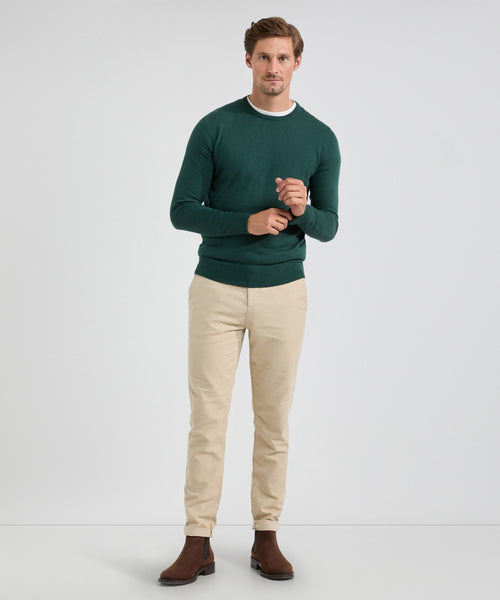 Trui Ronde Hals Cotton Merino | Pine Green