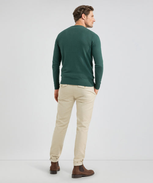 Trui Ronde Hals Cotton Merino | Pine Green