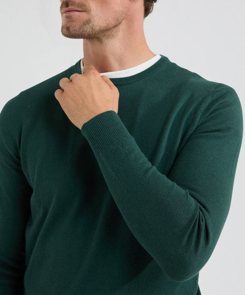 Trui Ronde Hals Cotton Merino | Pine Green