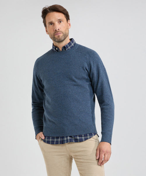 Trui Ronde Hals Lamswol | Navy