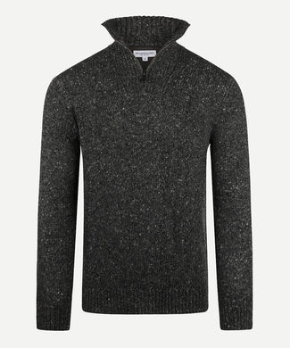 Trui Fisherman Ritskraag | Dark Grey Melange