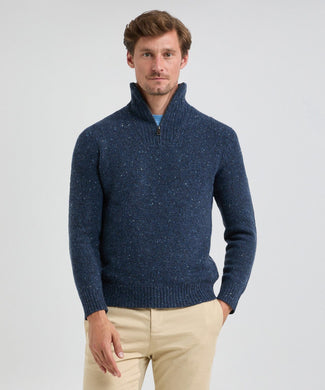 Trui Fisherman Ritskraag | Navy