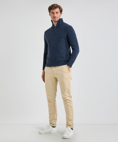 Trui Fisherman Ritskraag | Navy